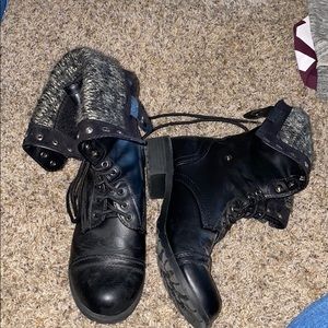 Black combat boots